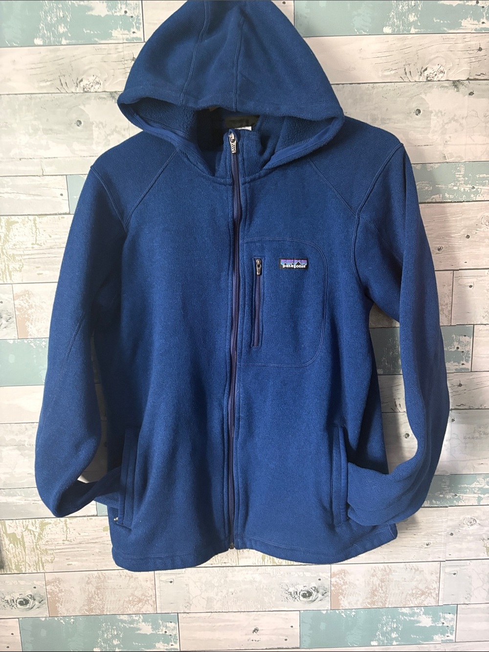Men’s Patagonia better sweater, full zip hooded fleece